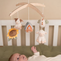 Little Dutch Zenélő körforgó natúr fa vázzal - Little Farm