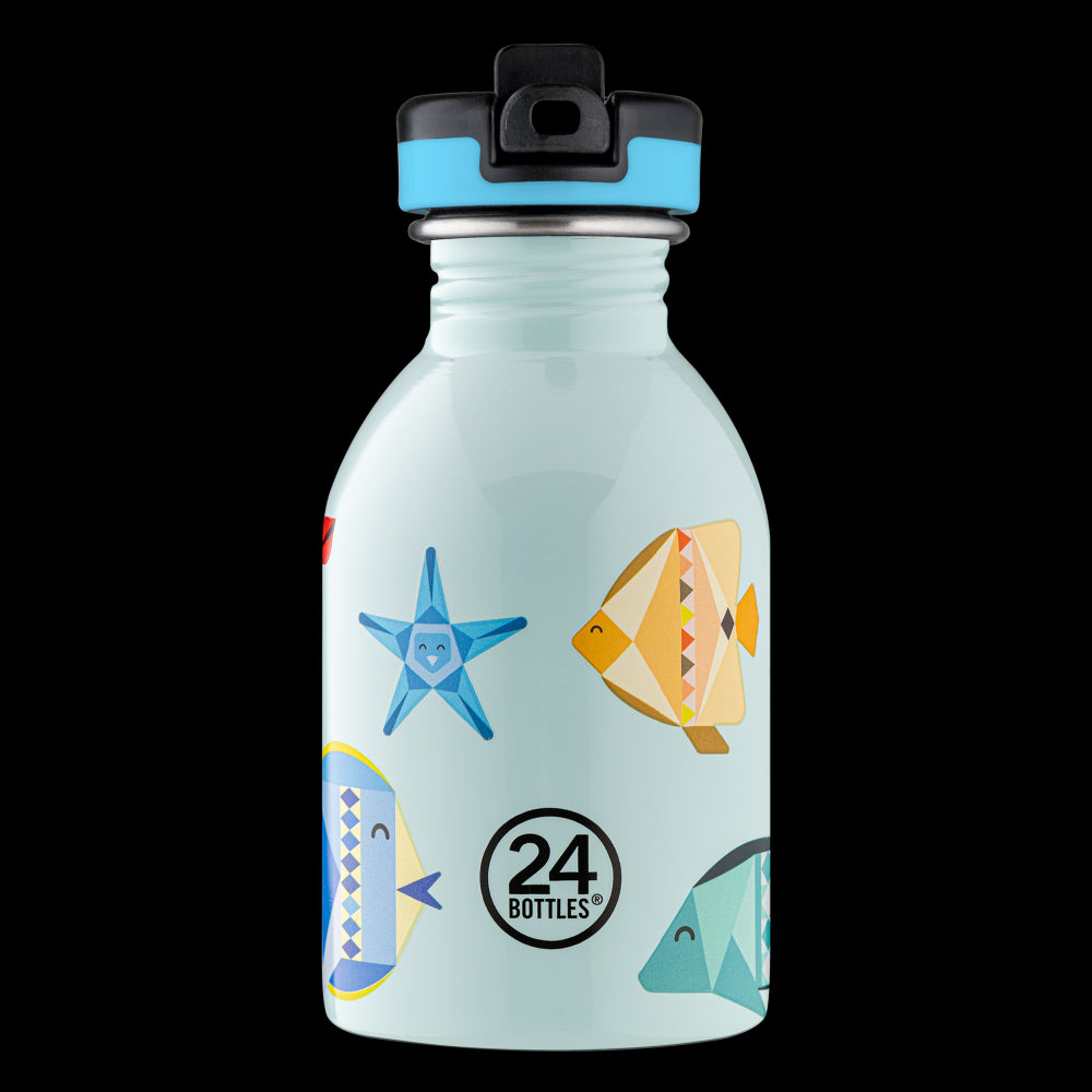 24Bottles Kids Urban Stainless Steel Water Bottle with Straw Cap - Sea Friends
