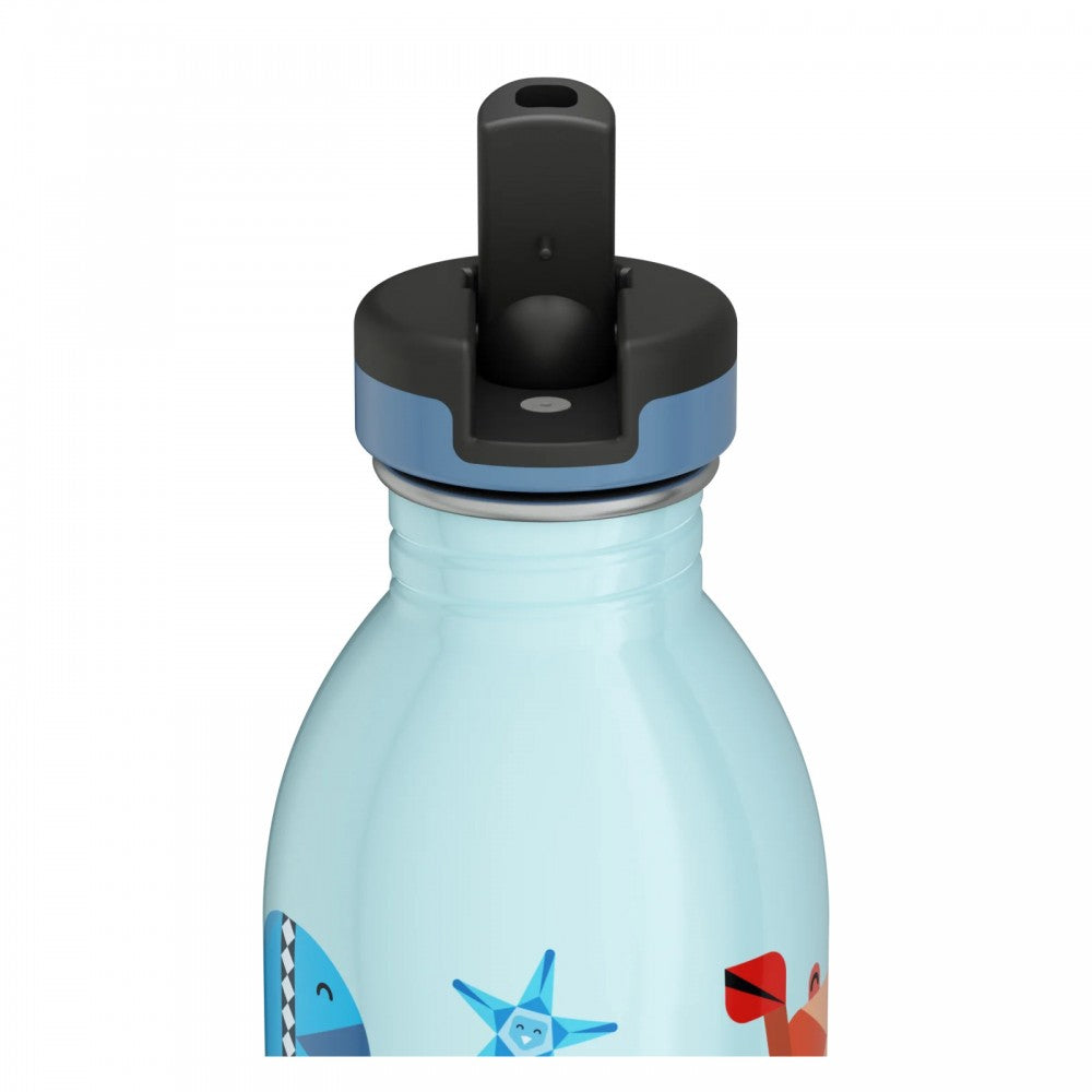 24Bottles Kids Urban Stainless Steel Water Bottle with Straw Cap - Sea Friends