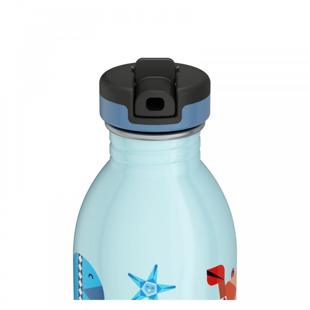 24Bottles Kids Urban Stainless Steel Water Bottle with Straw Cap - Sea Friends