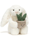 Jellycat Cream Bunny with Plant - Nyuszi növénnyel
