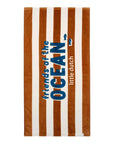 Little Dutch Strandtörölköző - Ocean World Brown Stripe - 60cm X 120cm