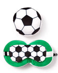 Puckator Plush Travel Pillow with Eye Mask, RELAXEAZZZ - Football