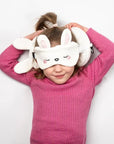 Pucator Travel Pillow with Eye Mask, Plush RELAXEAZZZ - Frances Rabbit - Cute Animals