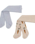 Konges Sløjd Jacquard Tights 2pcs- Pearl Blue