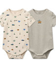 Liewood Yanni Grow short-sleeve bodysuit 2pcs - Sailing / Classic navy stripe / mix