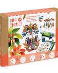 Természetes DIY kézműves készlet gyerekeknek, többféle színes maszk, mozgó dísz és kaleidoszkóp képeivel, 5 éves kortól ajánlott.
