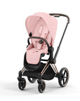 Rózsaszín prémium babakocsi ergonomikus üléssel, nagy kerekekkel, modern dizájn