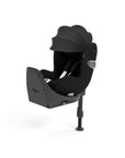 Fekete gyerek autósülés napellenzővel, ISOFIX talppal, modern dizájn
