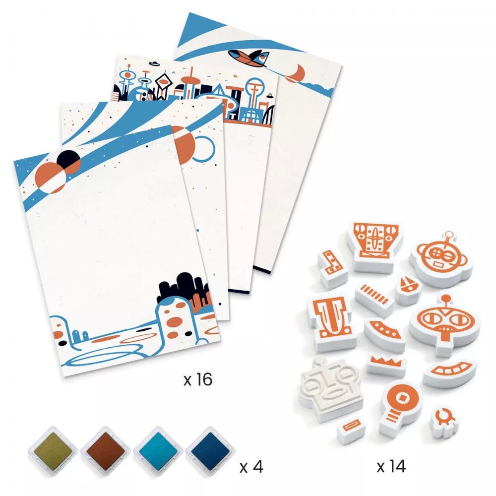 Djeco® Nyomdakészlet - Alien robots - Djeco - Kreatív - OduStore