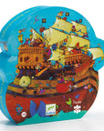Formadobozos, 54 darabos kalózhajós puzzle gyerekeknek, színes illusztrációval