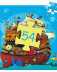 54 darabos gyerek puzzle, színes kalózhajó rajzzal, tengeres háttérrel