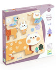 Djeco Shape Sorter, Insert Puzzle - Tall Animals - Woody Stack