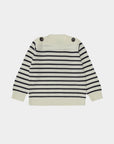 Knitted sweatshirt with striped buttons 56