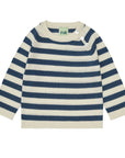 Fub® Kötött gyapjú pulóver gombokkal, kék csíkos - Fub - Felsők és pulóverek