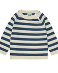 Fub® Kötött gyapjú pulóver gombokkal, kék csíkos - Fub - Felsők és pulóverek
