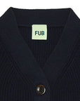 Fub® Kötött organikus pamut V - nyakú kardigán - Dark navy - Fub - Felsők és pulóverek - OduStore