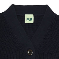Fub® Kötött organikus pamut V - nyakú kardigán - Dark navy - Fub - Felsők és pulóverek - OduStore