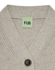 Fub® V - nyakú kötött kardigán - Taupe Melange - Fub - Felsők és pulóverek - OduStore
