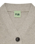 Fub® V - nyakú kötött kardigán - Taupe Melange - Fub - Felsők és pulóverek - OduStore