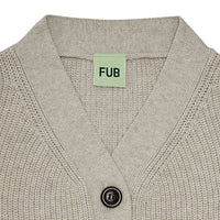 Fub® V - nyakú kötött kardigán - Taupe Melange - Fub - Felsők és pulóverek - OduStore