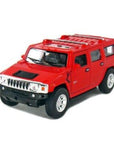 Piros játék Hummer H2 terepjáró, minőségi fém modell autó gyerekeknek