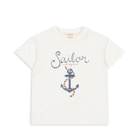 Konges Sløjd® Era Tee Rövidujjú póló - Off White/Sailor - Konges Sløjd - Felsők és pulóverek - OduStore