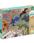 Dinoszauruszos kreatív készlet gyerekeknek, festékekkel és papír figurákkal, 6-10 éveseknek
