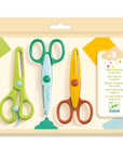 Djeco Kreatív eszközök - 3 olló: sima, cikk-cakk, hullám - My 3 Big Scissors!