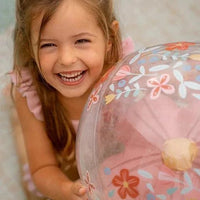 Little Dutch® Felfújható 3D strandlabda - Pink Flowers - Little Dutch - Nyári kellékek - OduStore