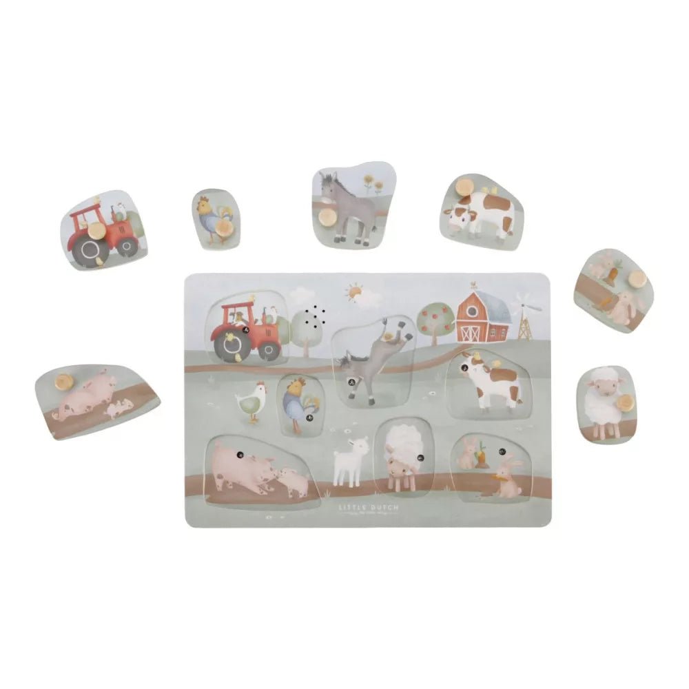 Little Dutch® Hangos puzzle - Little Farm - Little Dutch - Gyerekjátékok - OduStore