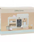 Kávézó sarok játékkészlet gyerekeknek, fa kiegészítőkkel, Little Dutch dobozban