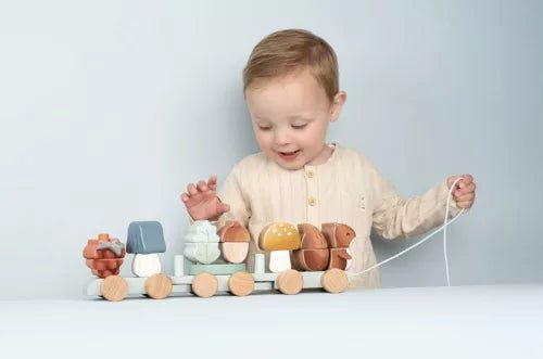 Little Dutch® Vonat építőelemekkel mókus - Forest Friends - Little Dutch - Készségfejlesztők - OduStore