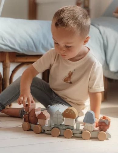 Little Dutch® Vonat építőelemekkel mókus - Forest Friends - Little Dutch - Készségfejlesztők - OduStore