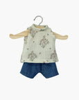 Minikane Játék Babaruha - Iva tank top in cotton gauze with wildflower print and matching denim shorts