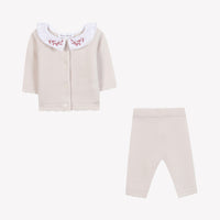 Tartine et Chocolat Hosszú ujjú együttes - Rose pâle col volanté