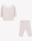 Tartine et Chocolat Long Sleeve Set - Pale Rose Ruffled Collar