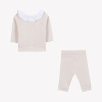 Tartine et Chocolat Hosszú ujjú együttes - Rose pâle col volanté