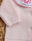 Tartine et Chocolat Long Sleeve Set - Pale Rose Ruffled Collar