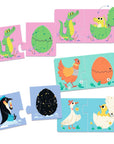Djeco Matching Puzzle - Whose Egg Is It?, 12 pcs - Funny Eggs
