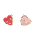 Rosajou® Fülbevaló aranyozott, szívecskés - Púder - piros - Rosajou - Ékszerek, kellékek