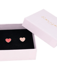 Rosajou® Fülbevaló aranyozott, szívecskés - Púder - piros - Rosajou - Ékszerek, kellékek