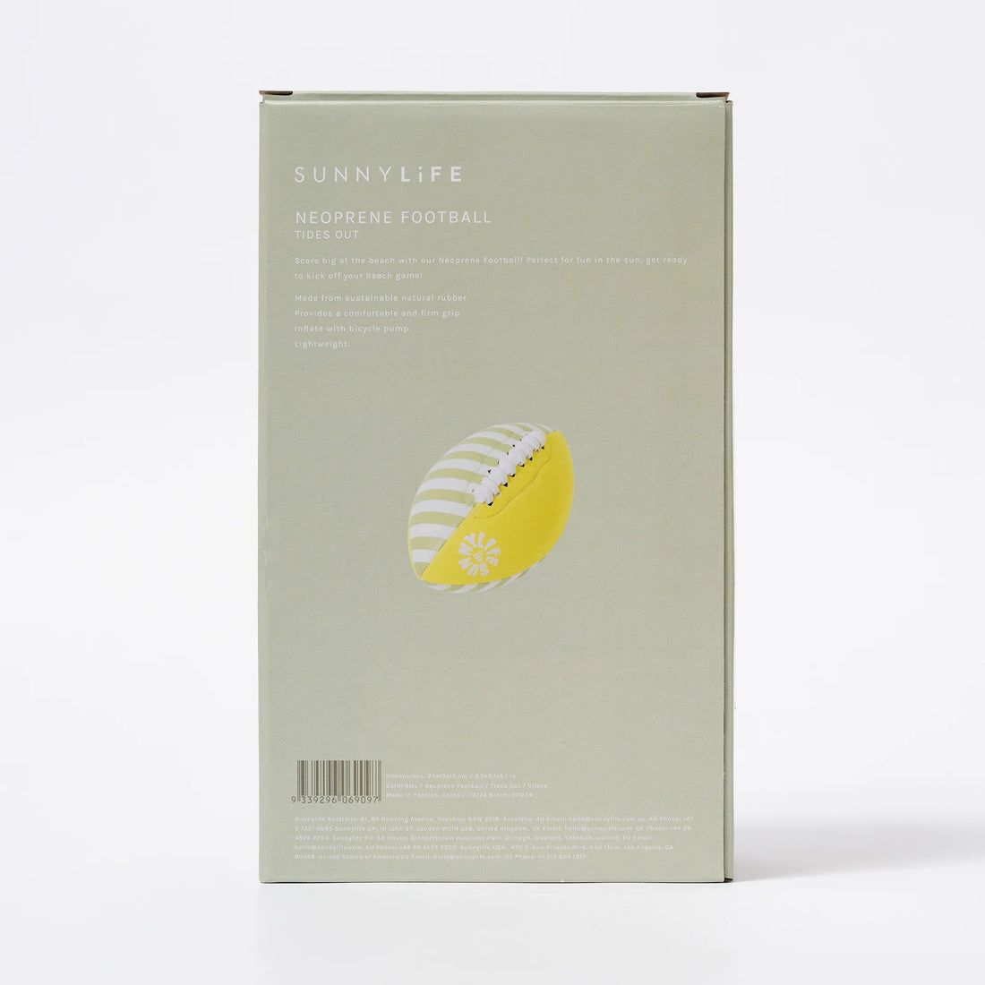 SunnyLife® Felfújható Neoprén Rögbilabda - Tides Out Citrus - SunnyLife - Nyári kellékek - OduStore