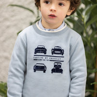 Tartine et Chocolat® Bleu nuage illustration voitures Pulóver - Tartine et Chocolat - Felsők és pulóverek - OduStore