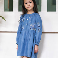 Tartine et Chocolat® Blue Embrodery floral Ruha - farmer virágos - Tartine et Chocolat - Ruhák és szoknyák - OduStore