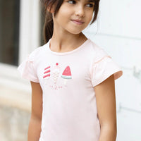 Tartine et Chocolat® Fodros rövid ujjú póló fagyik - Dragée - Tartine et Chocolat - Pólók, ingek - OduStore