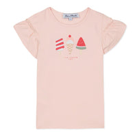 Tartine et Chocolat® Fodros rövid ujjú póló fagyik - Dragée - Tartine et Chocolat - Pólók, ingek - OduStore