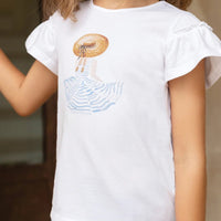 Tartine et Chocolat® Fodros rövid ujjú póló kalapos kislány - Bleuet - Tartine et Chocolat - Pólók, ingek - OduStore