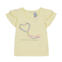 Tartine et Chocolat® Fodros rövid ujjú póló szív - Mimosa - Tartine et Chocolat - Pólók, ingek - OduStore
