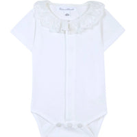 Tartine et Chocolat® Rövid ujjú, csipkés nyakú body - Blanc - Tartine et Chocolat - Body - OduStore
